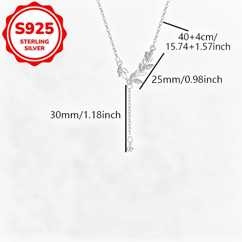 Women's 925 Silver Wheat Ear Tassel Pendant Necklace, Elegant